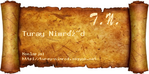 Turay Nimród névjegykártya